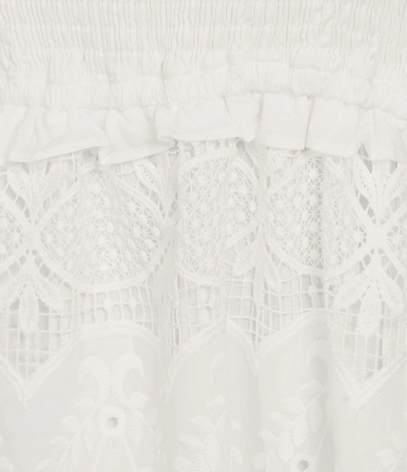 Skies Are Blue Plus Size Smocked Top Broderie Anglaise Midi Dress