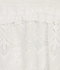 Skies Are Blue Plus Size Smocked Top Broderie Anglaise Midi Dress