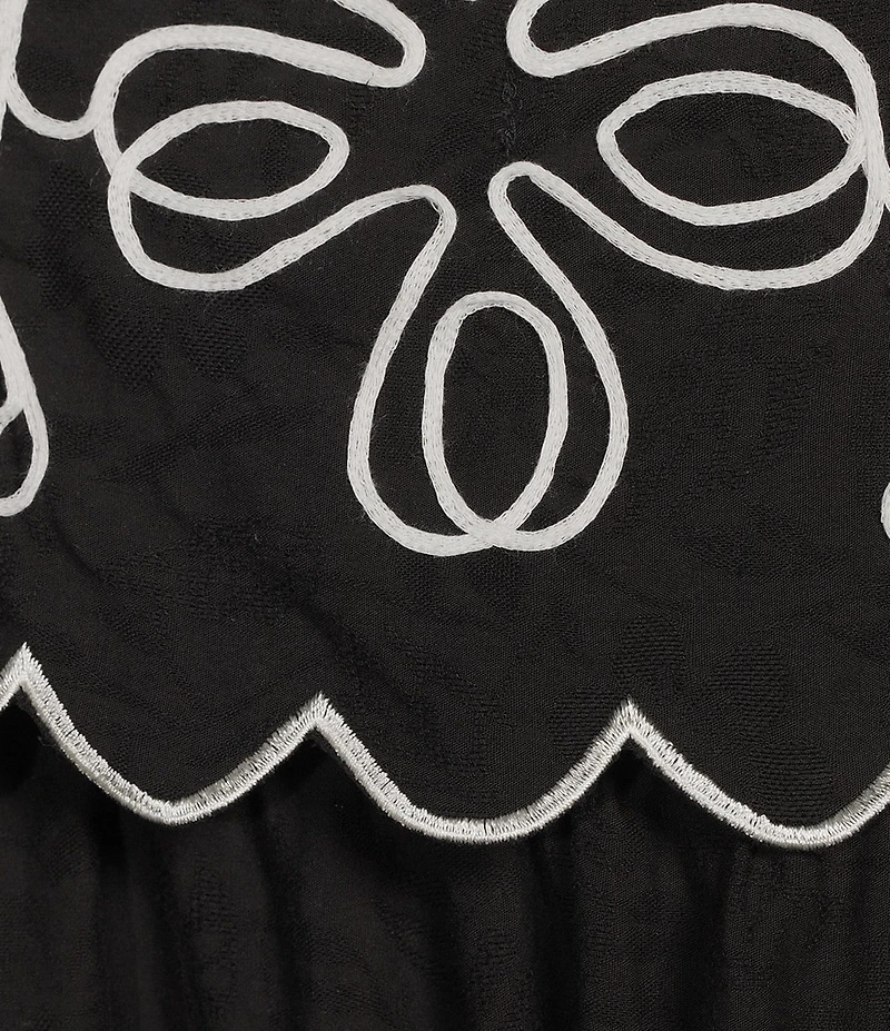 Skies Are Blue Plus Size Square Neck Sleeveless Embroidered Maxi Dress