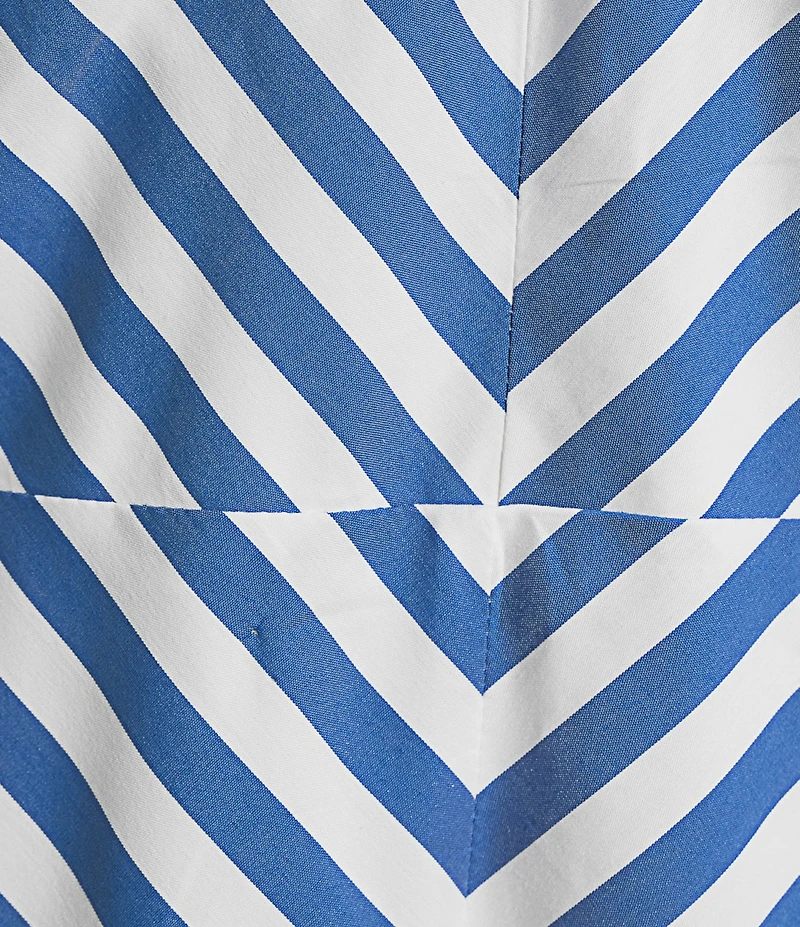 Skies Are Blue Plus Size Stripe Print V-Neck Sleeveless A-Line Maxi Dress