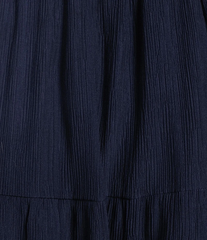 Skies Are Blue Plus Size Sweetheart Neckline Short Puff Sleeve Smocked Waist Tiered Midi Dress