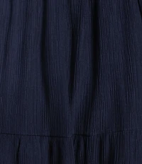 Skies Are Blue Plus Size Sweetheart Neckline Short Puff Sleeve Smocked Waist Tiered Midi Dress