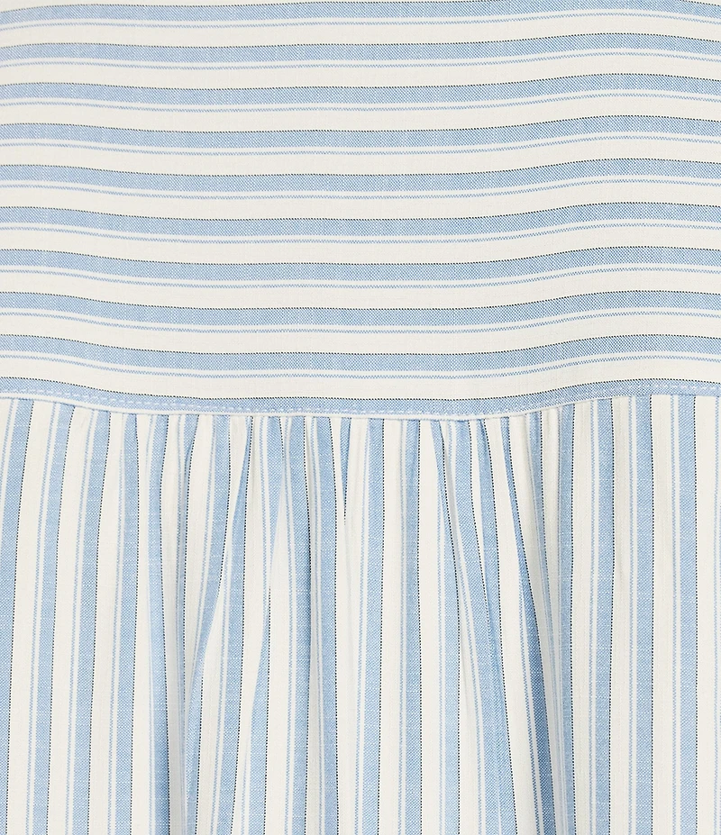 Skies Are Blue Plus Striped Bubble Hem Long Sleeve Shirt