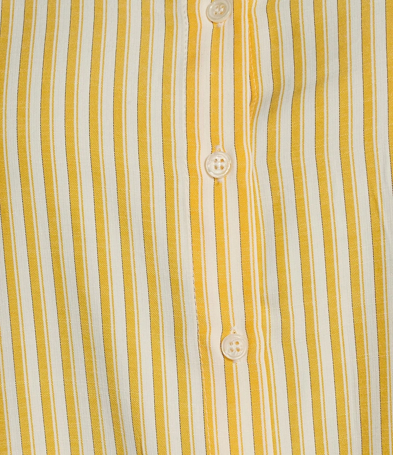 Skies Are Blue Plus Striped Long Sleeve Button Front Woven Coordinating Blouse