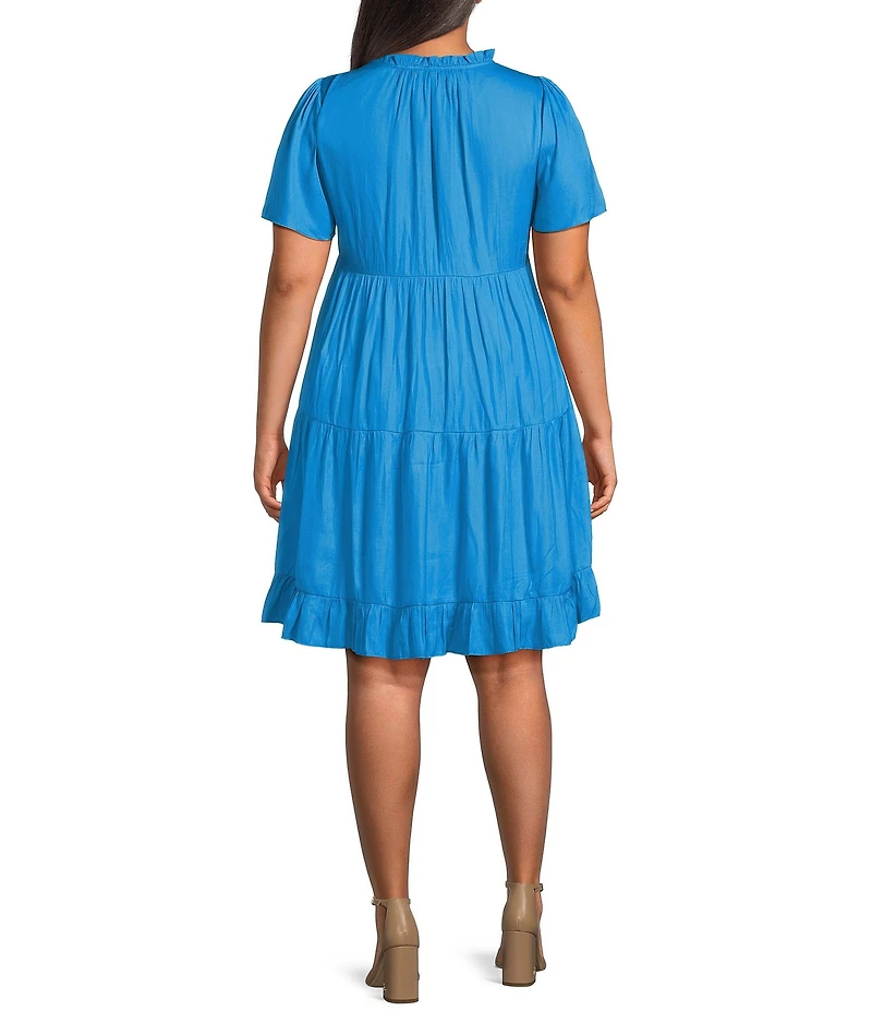 Skies Are Blue Plus Tiered Mini Dress