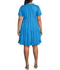 Skies Are Blue Plus Tiered Mini Dress