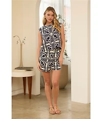 Skies Are Blue Printed Crew Neck Sleeveless Coordinating Top