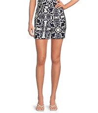 Skies Are Blue Printed Flat Front Coordinating Shorts