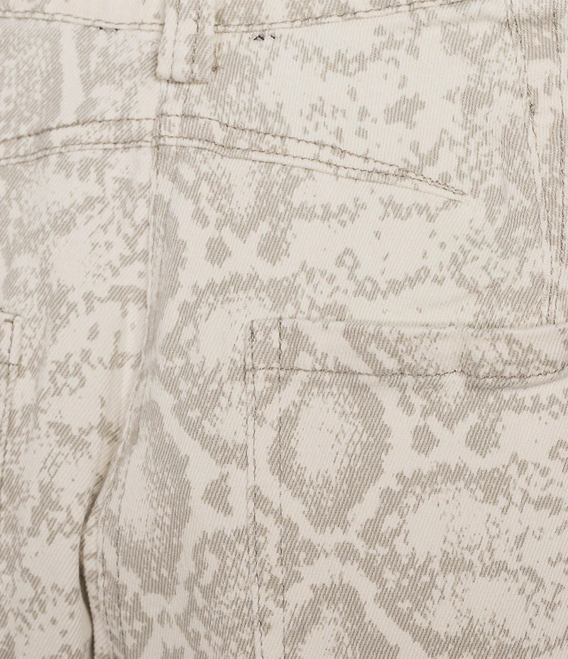 Skies Are Blue Snake Print Cotton Twill Barrel Pants