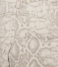 Skies Are Blue Snake Print Cotton Twill Barrel Pants