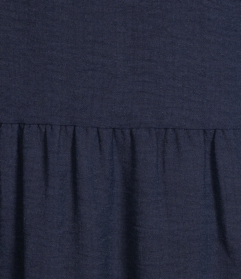 Skies Are Blue Split V-Neck Ruffle Cap Sleeve Tiered Dress