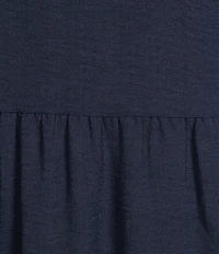 Skies Are Blue Split V-Neck Ruffle Cap Sleeve Tiered Dress