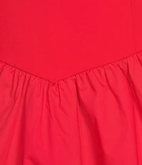 Skies Are Blue Square Neck Sleeveless Bubble Hem Drop Waist Mini Dress