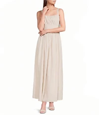 Skies Are Blue Square Neck Sleeveless Corset Style Drop Waist Maxi Dress