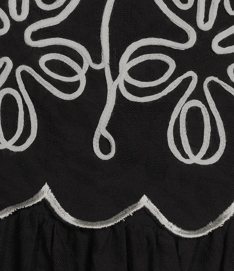 Skies Are Blue Square Neck Sleeveless Embroidered Maxi Dress