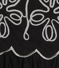 Skies Are Blue Square Neck Sleeveless Embroidered Maxi Dress