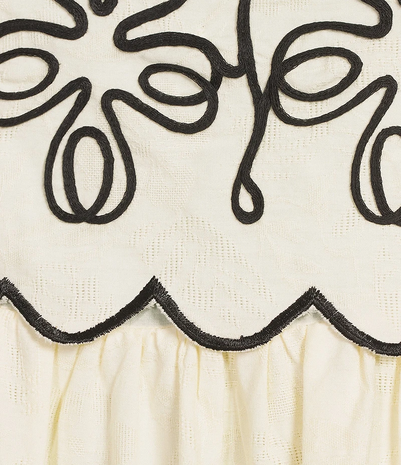 Skies Are Blue Square Neck Sleeveless Embroidered Maxi Dress