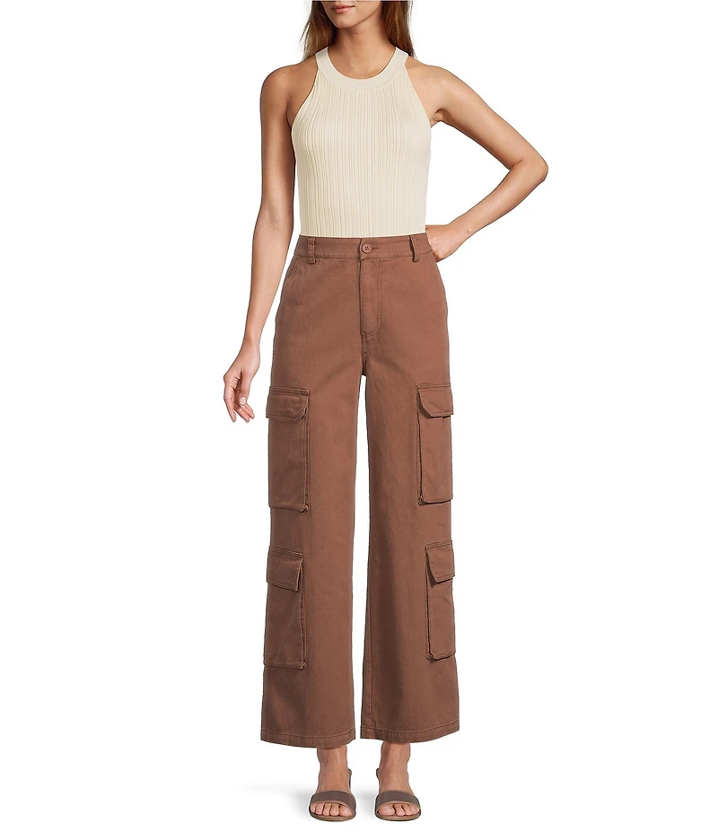 Skies Are Blue Straight Cargo Wide Leg Pants