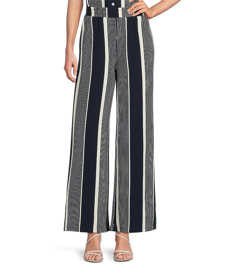 Skies Are Blue Coordinating Stripe Print High Waisted Wide Leg Pants