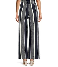 Skies Are Blue Coordinating Stripe Print High Waisted Wide Leg Pants