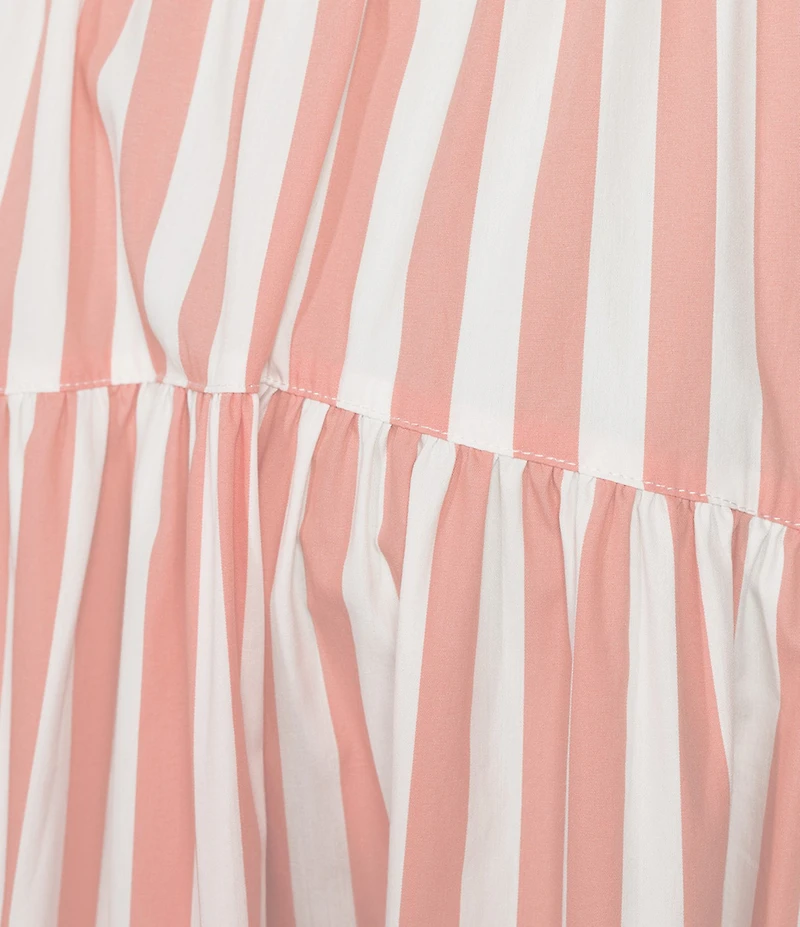 Skies Are Blue Stripe Print Tiered Maxi Coordinating Skirt