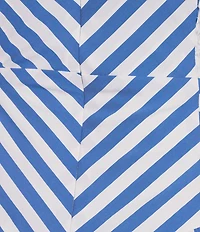 Skies Are Blue Stripe Print V-Neck Sleeveless Peplum Hem Top