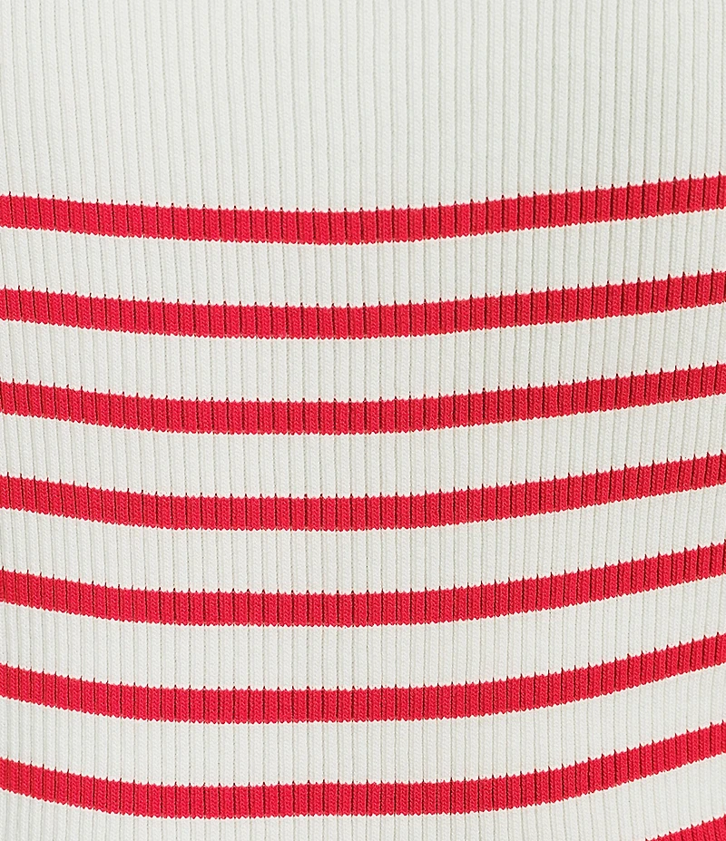 Skies Are Blue Striped Crew Neck Sleeveless Two-Fer Maxi Dress