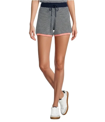 Skies Are Blue Striped High Rise Coordinating Sweater Shorts