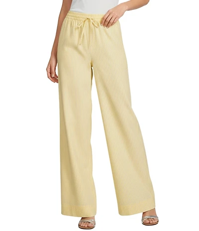 Skies Are Blue Striped High Rise Double Waist Coordinating Wide Leg Pants