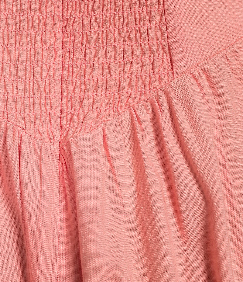 Skies Are Blue Sweetheart Neck Sleeveless Ruched Tie Front Midi Dress