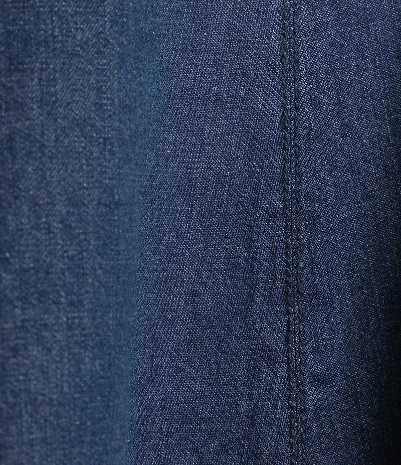 Skies Are Blue Washed Denim Crew Neck Sleeveless Tunic Top and High-Rise Short Set