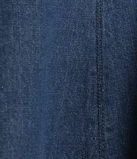 Skies Are Blue Washed Denim Crew Neck Sleeveless Tunic Top and High-Rise Short Set