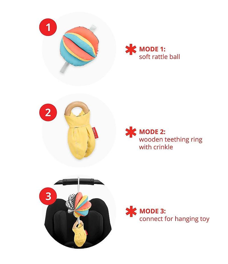 Skip Hop Discoverosity 3-in-1 Montessori-Inspired Baby Stroller Toy