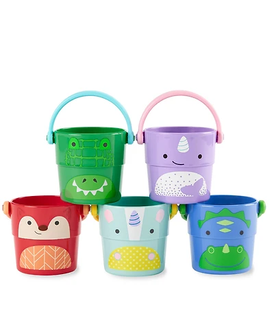 Skip Hop Zoo Stack & Pour Buckets Baby Bath Toy
