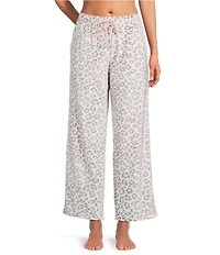 Sleep Sense Animal Print Velour Drawstring Tie Coordinating Sleep Pants