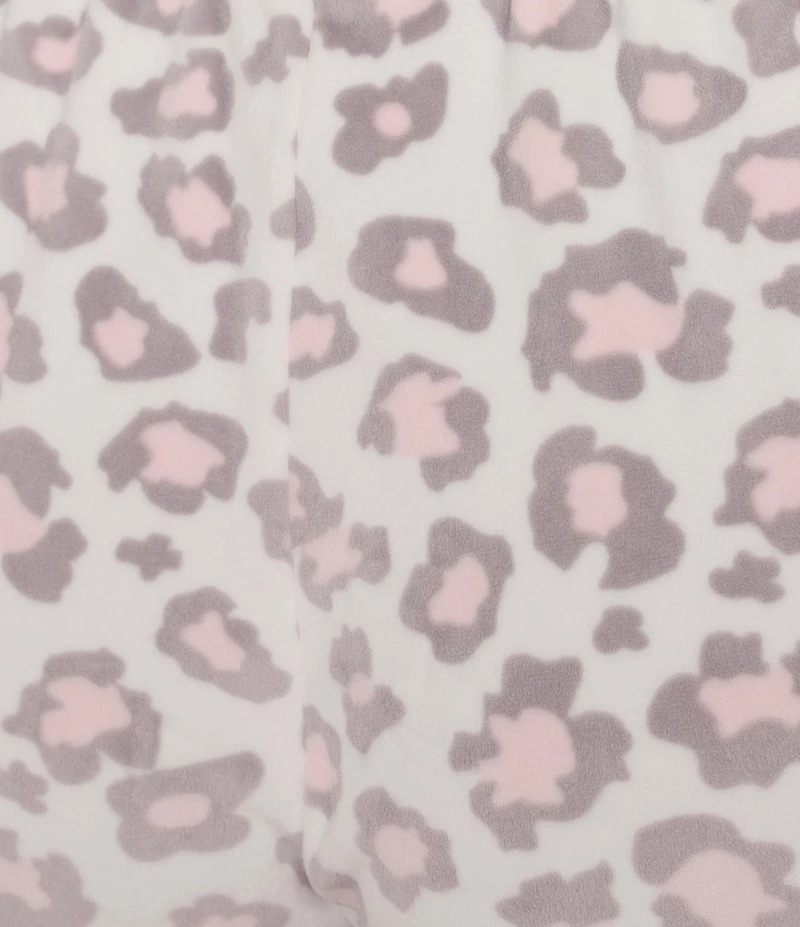 Sleep Sense Animal Print Velour Drawstring Tie Coordinating Sleep Pants