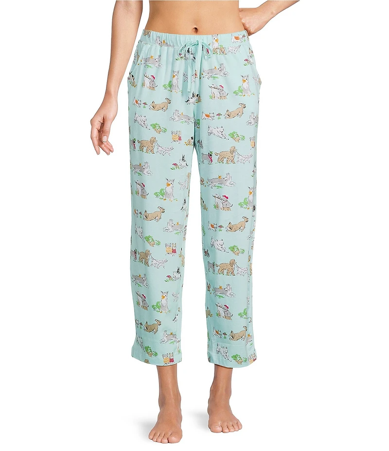 Sleep Sense Autumn Dogs Print Coordinating Knit Sleep Pants