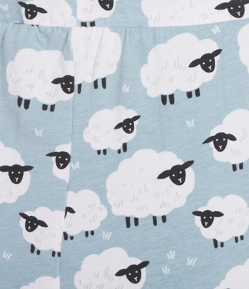 Sleep Sense Blue Sheep Knit Drawstring Tie Coordinating Sleep Joggers