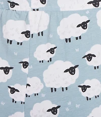 Sleep Sense Blue Sheep Knit Drawstring Tie Coordinating Sleep Joggers