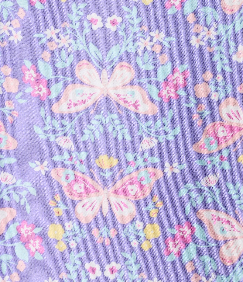 Sleep Sense Butterfly Floral Print Short Sleeve Crew Neck Knit Nightshirt