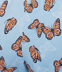 Sleep Sense Butterfly Print Coordinating Knit Sleep Capri Pants