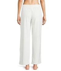 Sleep Sense Cable Knit Print Velour Drawstring Tie Coordinating Sleep Pants