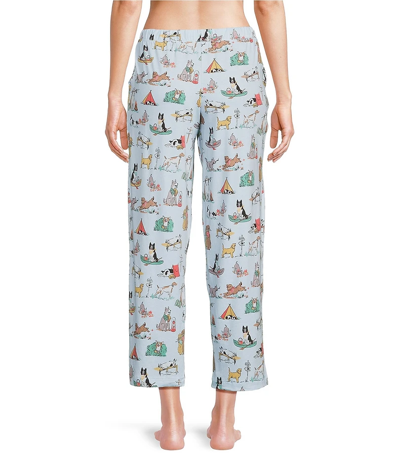 Sleep Sense Camping Dogs Print Coordinating Knit Crop Sleep Pants