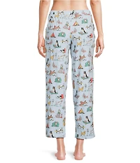 Sleep Sense Camping Dogs Print Coordinating Knit Crop Sleep Pants