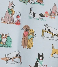 Sleep Sense Camping Dogs Print Short Sleeve Crew Neck Knit Nightshirt