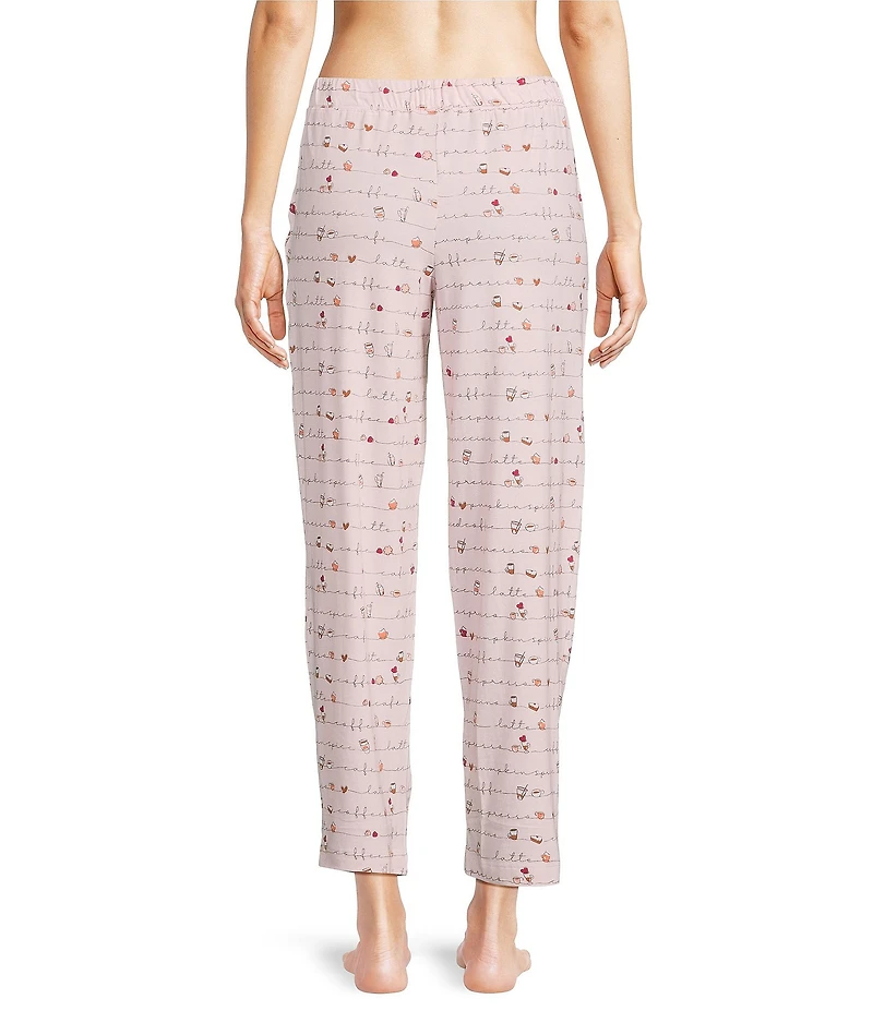 Sleep Sense Coffee Script Print Coordinating Knit Sleep Pants