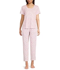 Sleep Sense Coffee Script Print Coordinating Knit Sleep Pants