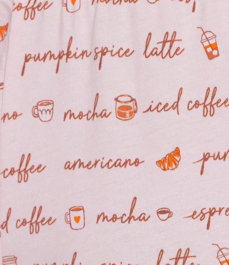 Sleep Sense Coffee Script Print Coordinating Knit Sleep Pants