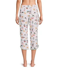 Sleep Sense Cozy Cat Print Coordinating Knit Sleep Capri Pants