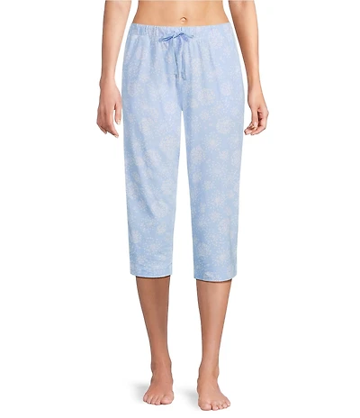 Sleep Sense Dandelion Breeze Print Knit Drawstring Tie Coordinating Sleep Pants